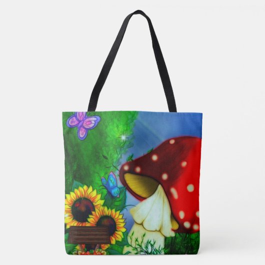 Shroom Gully Whimsical Fantasy Art Tote Bag (Voorkant)