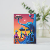Shroomin' 'n' Bloom'n - Ken Gage Surreal Art Briefkaart (Staand voorkant)