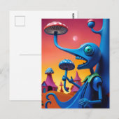 Shroomin' 'n' Bloom'n - Ken Gage Surreal Art Briefkaart (Voorkant / Achterkant)