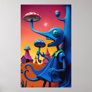 Shroomin' 'n' Bloom'n - Ken Gage Surreal Art Poster