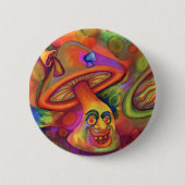 "Shroomin" Psychedelic Mushroom Button (Voorkant)