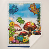 Shroomvilla Summer Whimsical Fantasy Art Sherpa Deken (Voorkant)