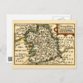 Shropshire County England Oude antiquarische kaart (Voorkant / Achterkant)