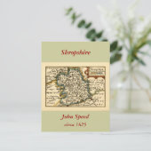 Shropshire County England Oude antiquarische kaart (Staand voorkant)