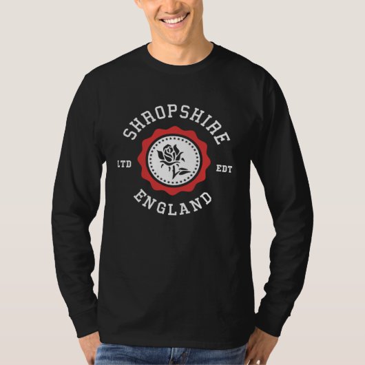 SHROPSHIRE England Rose Badge T-shirt (Voorkant)