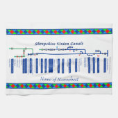 Shropshire Union Canal Route Map UK Waterway Blue Theedoek (Horizontaal)