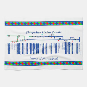 Shropshire Union Canal Route Map UK Waterway Blue Theedoek