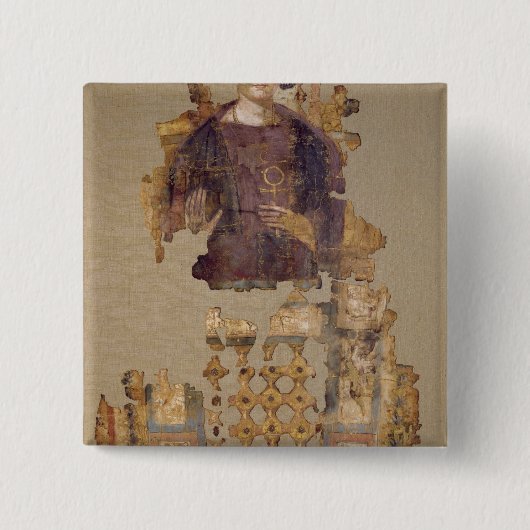 Shroud die een vrouw met een ankh afschildert vierkante button 5,1 cm (Voorkant)