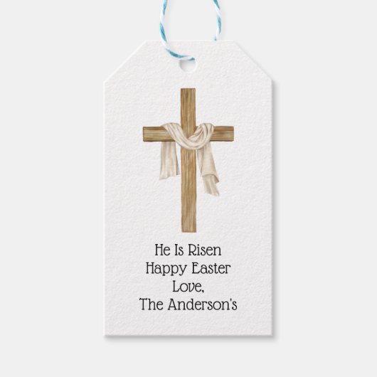 Shroud of Turin Easter Cross Religious Christelijk Cadeaulabel (Voorkant)