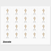 Shroud of Turin Easter Cross Religious Christelijk Vierkante Sticker (Vel)