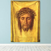 Shroud of Turin Jesus Christus face, Heilig Gezich Canvas Afdruk (Insitu (Houten vloer))