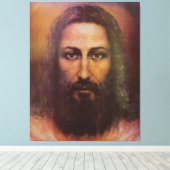 Shroud of Turin Jesus Christus face, Heilig Gezich Canvas Afdruk (Insitu (Houten vloer))