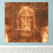 Shroud of Turin Jesus Christus face, Heilig Gezich Canvas Afdruk (Insitu (Houten vloer))
