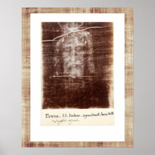 Shroud of Turin Jesus Negative Photo Secondo Pia Poster