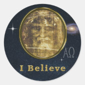 Shroud of Turin Ronde Sticker (Voorkant)