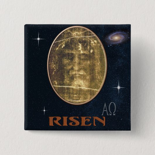 Shroud of Turin Vierkante Button 5,1 Cm (Voorkant)