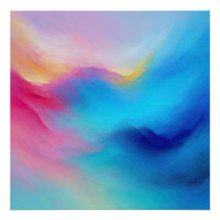 "Shroudglen" Roze en Blauw Landschap Zeegezicht.