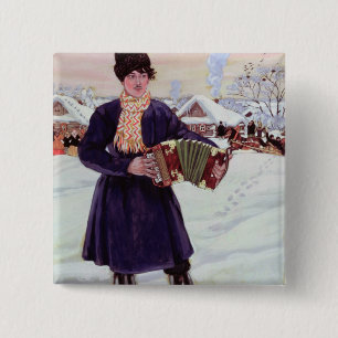 Shrove-tide, 1916 vierkante button 5,1 cm