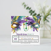 Shrove Tuesday en Mardi Gras Party Kaart (Staand voorkant)