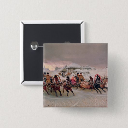 Shrovetide, 1889 vierkante button 5,1 cm (Voorkant /achterkant)