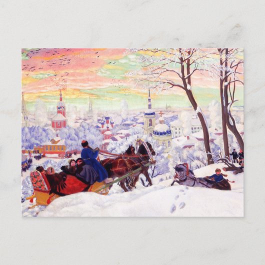 "Shrovetide" van Boris Kustodiev Briefkaart (Voorkant)