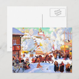 "Shrovetide" van Boris Kustodiev, Briefkaart voor