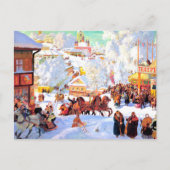 "Shrovetide" van Boris Kustodiev, Briefkaart voor  (Voorkant)