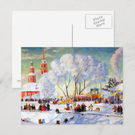 "Shrovetide" van Boris Kustodiev, Fine Art Briefka Briefkaart