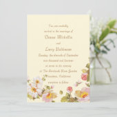 Shrub Rozen Cornsilk Wedding Kaart (Staand voorkant)