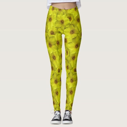 Shrubby Cinquefoil naadloos patroon Leggings (Voorkant)