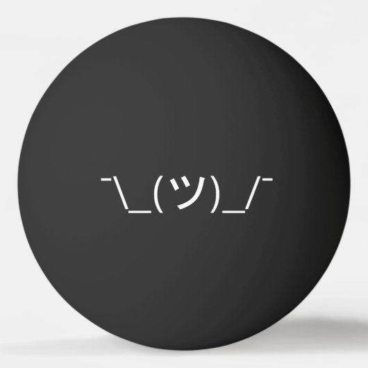 Shrug Emoticon0o\_(ツ)_/ Japanse Kaomoji Ping Pon Pingpongbal (Voorkant)