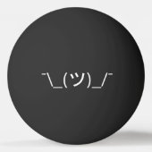 Shrug Emoticon0o\_(ツ)_/ Japanse Kaomoji Ping Pon Pingpongbal (Achterkant)