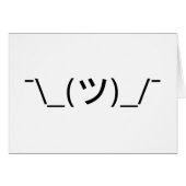 Shrug Emoticon Count\_(ツ)_/ Japanse Kaomoji Kaart (Voorkant Horizontaal)