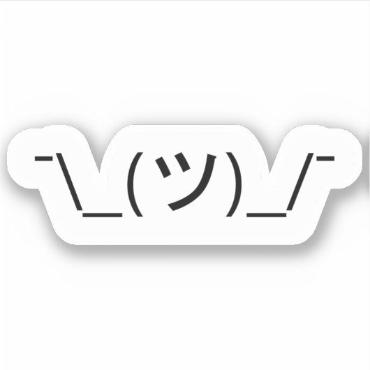 Shrug Emoticon Count\_(ツ)_/ Japanse Kaomoji Sticke Sticker (Voorkant)