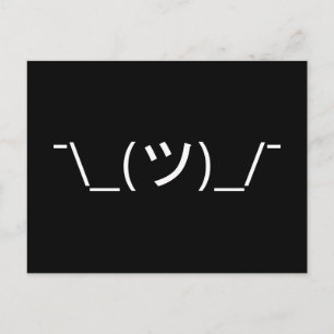 Shrug Emoticon Pennine_(ツ)_/ Japanse Kaomoji Briefkaart