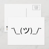 Shrug Emoticon Pennine_(ツ)_/ Japanse Kaomoji Briefkaart (Voorkant / Achterkant)
