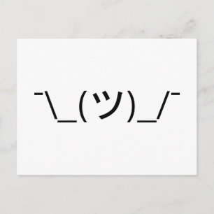 Shrug Emoticon Pennine_(ツ)_/ Japanse Kaomoji Briefkaart