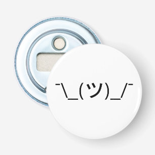 Shrug Emoticon Pennine_(ツ)_/ Japanse Kaomoji Button Flesopener