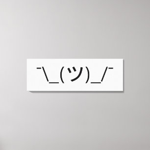 Shrug Emoticon Pennine_(ツ)_/ Japanse Kaomoji Canvas Afdruk