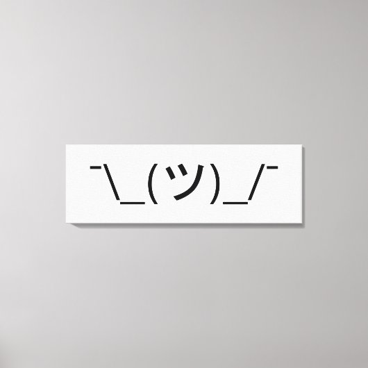 Shrug Emoticon Pennine_(ツ)_/ Japanse Kaomoji Canvas Afdruk (Voorkant)