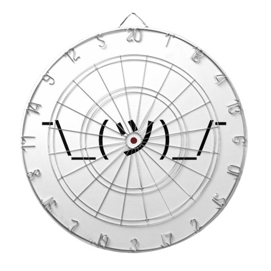 Shrug Emoticon Pennine_(ツ)_/ Japanse Kaomoji Dartbord (Voorkant)