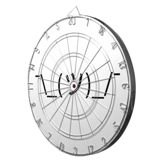Shrug Emoticon Pennine_(ツ)_/ Japanse Kaomoji Dartbord (Voorkant Rechts)
