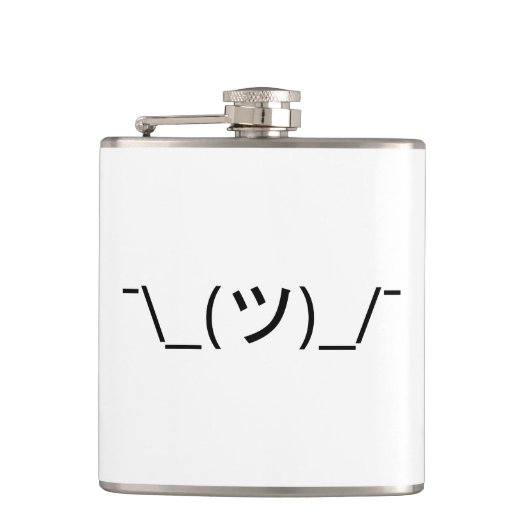 Shrug Emoticon Pennine_(ツ)_/ Japanse Kaomoji Heupfles (Voorkant)