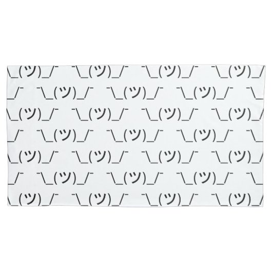 Shrug Emoticon Pennine_(ツ)_/ Japanse Kaomoji Kussensloop (Voorkant-Links)