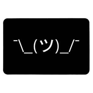 Shrug Emoticon Pennine_(ツ)_/ Japanse Kaomoji Magneet