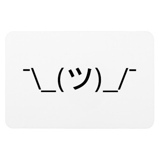 Shrug Emoticon Pennine_(ツ)_/ Japanse Kaomoji Magneet (Horizontaal)