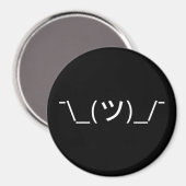 Shrug Emoticon Pennine_(ツ)_/ Japanse Kaomoji Magneet (Voorkant / Achterkant)
