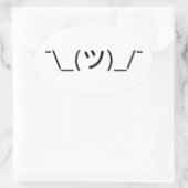 Shrug Emoticon Pennine_(ツ)_/ Japanse Kaomoji Ovale Sticker (Tas)
