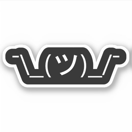Shrug Emoticon Pennine_(ツ)_/ Japanse Kaomoji Sticker (Voorkant)