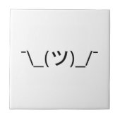 Shrug Emoticon Pennine_(ツ)_/ Japanse Kaomoji Tegeltje (Voorkant)